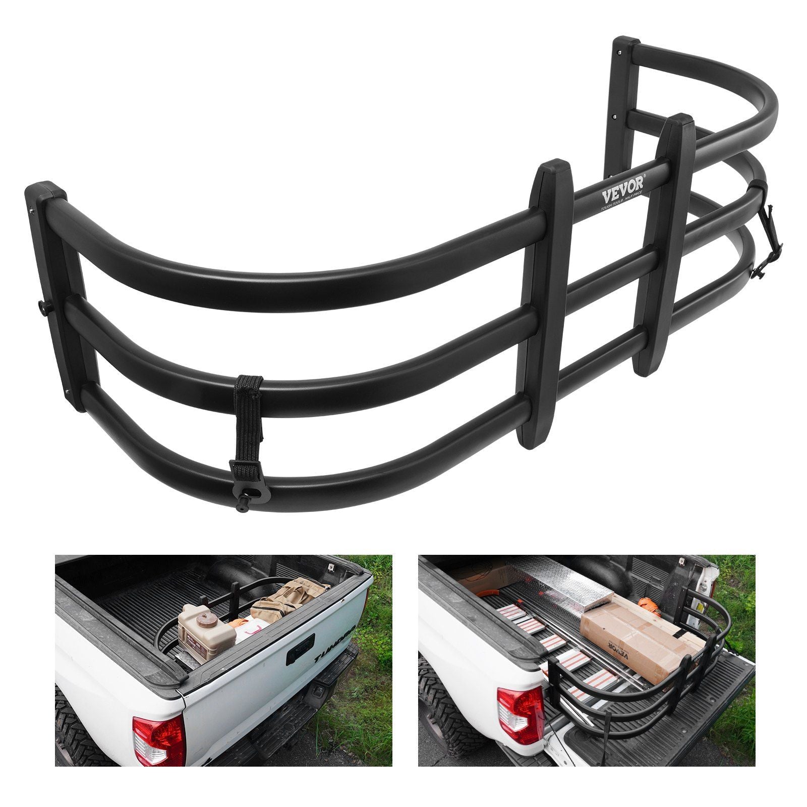 Vevor Truck Bed Extender, Aluminum Retractable Tailgate Extender, 55.5'-68', Fits For Ford Super Duty, F150, Dodge Ram 1500/25